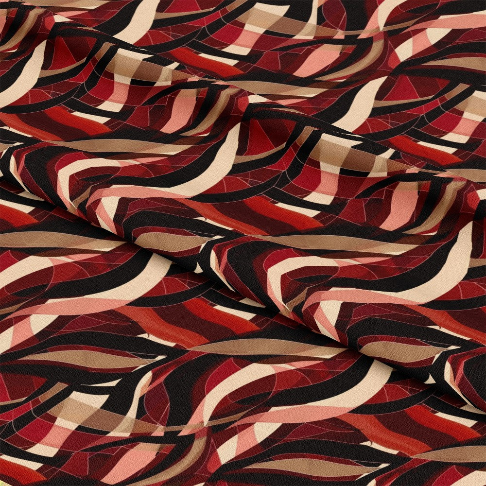 Burgundy Abstract Pattern 5 Quilting Cotton Fabric