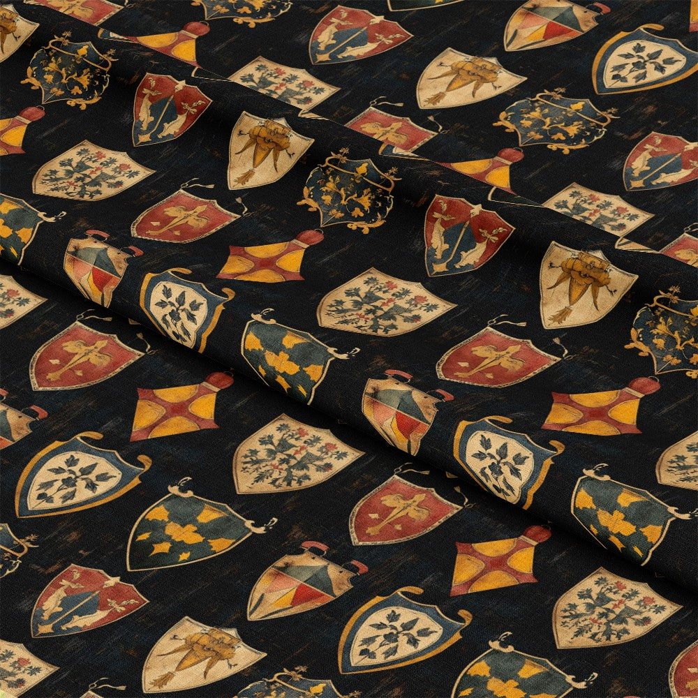 Rustic German Banners and Shields Pattern 19 Quilting Cotton Fabric