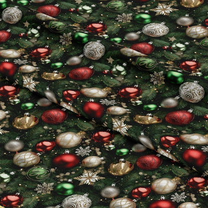 Realistic Christmas Ornaments Pattern 13 Quilting Cotton Fabric