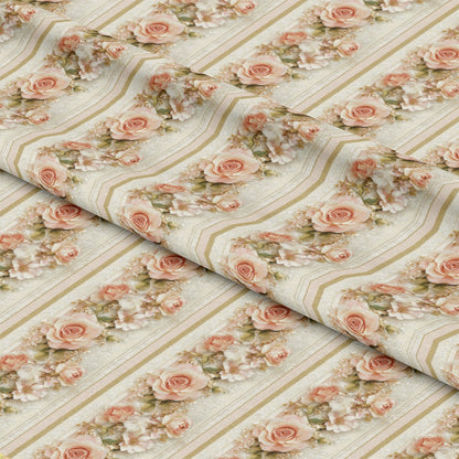 Floral Stripes Pattern 1 Quilting Cotton Fabric