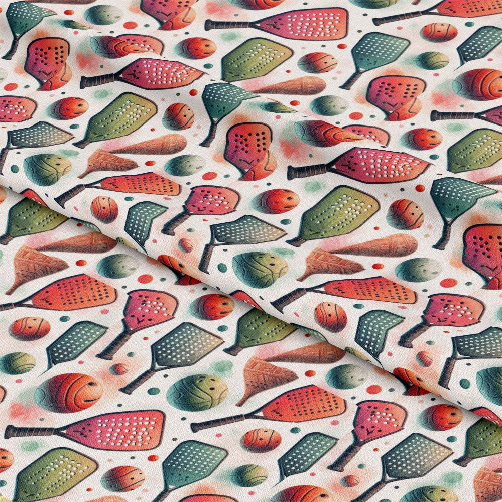 Watercolor Pickleball Pattern 2 Quilting Cotton Fabric