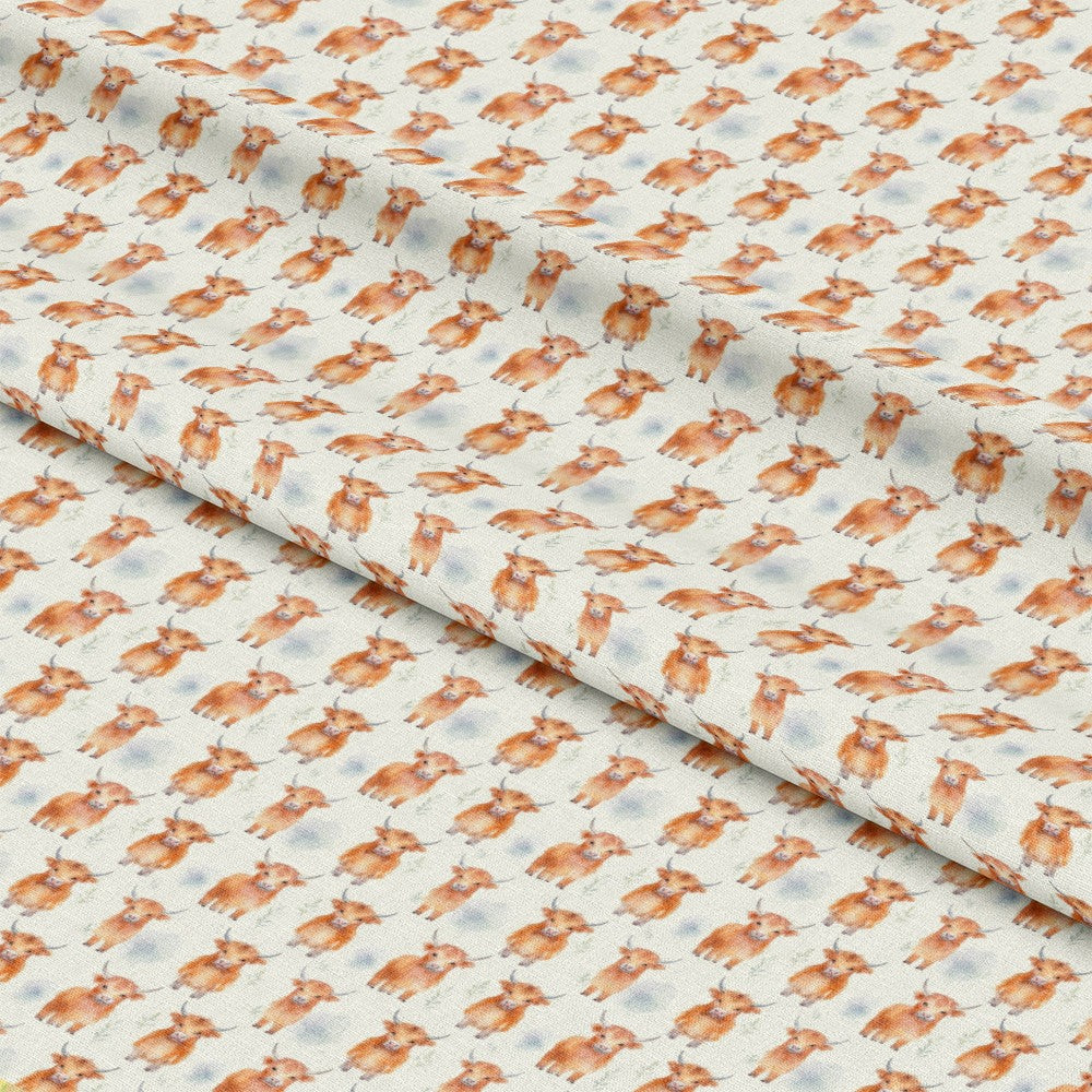 Funky Highland Cows Pattern 5 Quilting Cotton Fabric