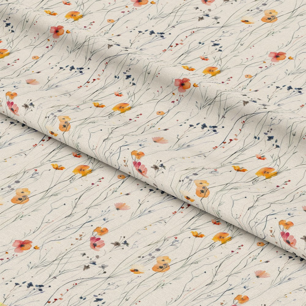 Handdrawn Meadow Wildflowers Pattern 3 Quilting Cotton Fabric