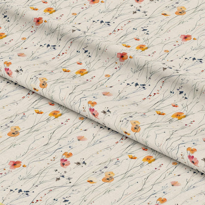 Handdrawn Meadow Wildflowers Pattern 3 Quilting Cotton Fabric