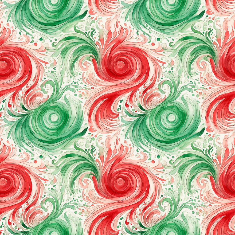 Watercolor Christmas Swirls Fat Quarter Bundle