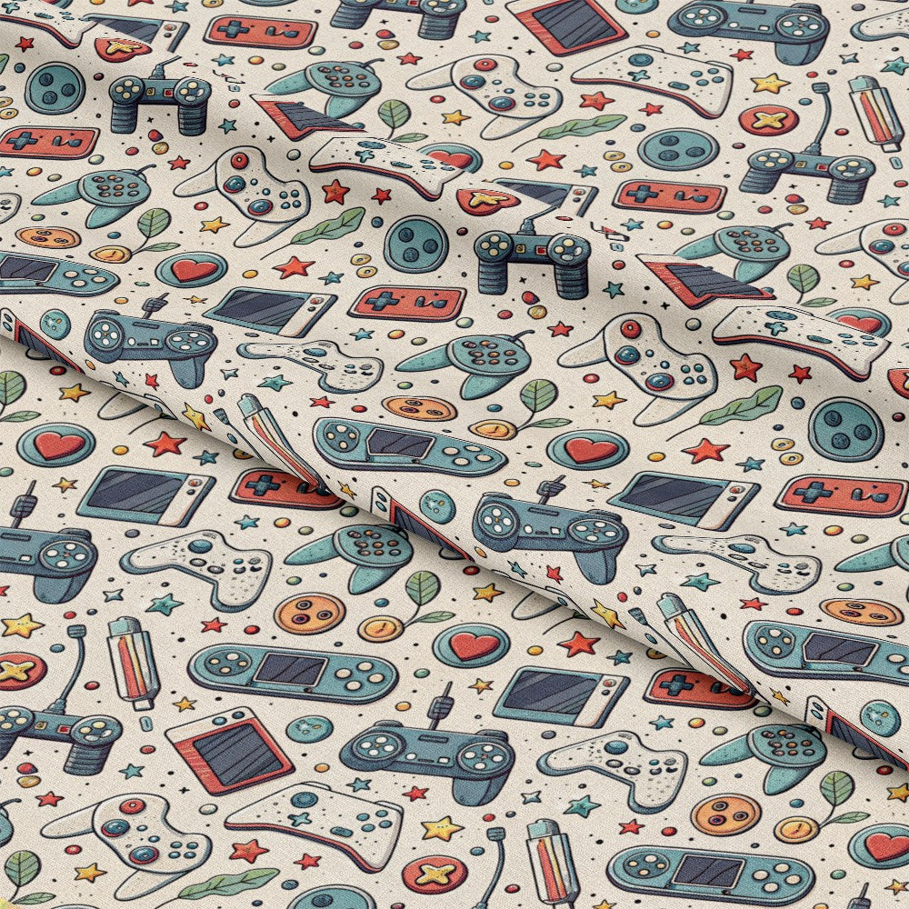 Modern Gamer Controllers Pattern 3 Quilting Cotton Fabric