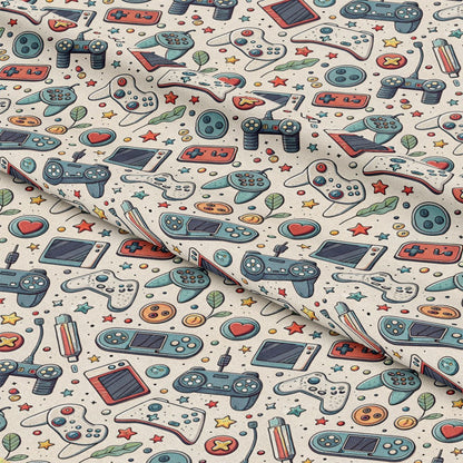 Modern Gamer Controllers Pattern 3 Quilting Cotton Fabric