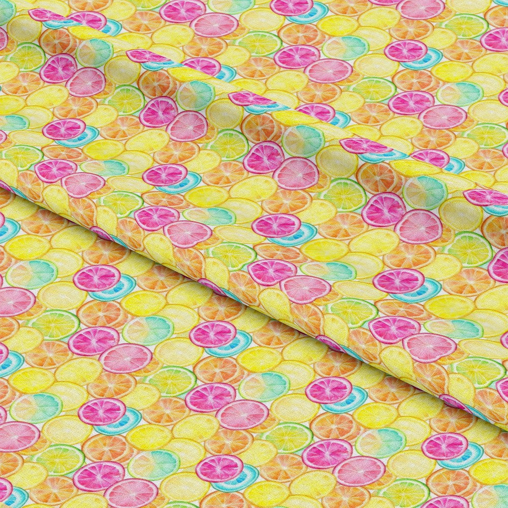 Lemons and Citrus Sour Splash Pattern 10 Quilting Cotton Fabric