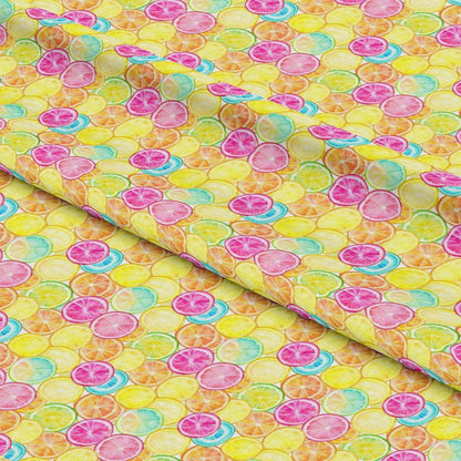 Lemons and Citrus Sour Splash Pattern 10 Quilting Cotton Fabric