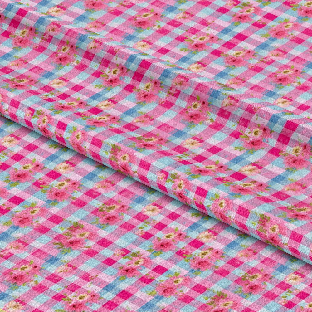 Country Girl Plaid Pattern 7 Quilting Cotton Fabric