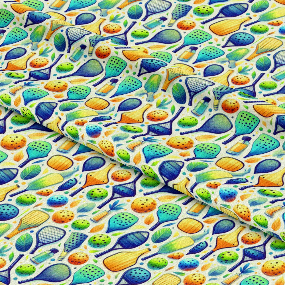 Watercolor Pickleball Pattern 9 Quilting Cotton Fabric