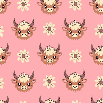 Cute Baby Highland Cows Fat Quarter Bundle