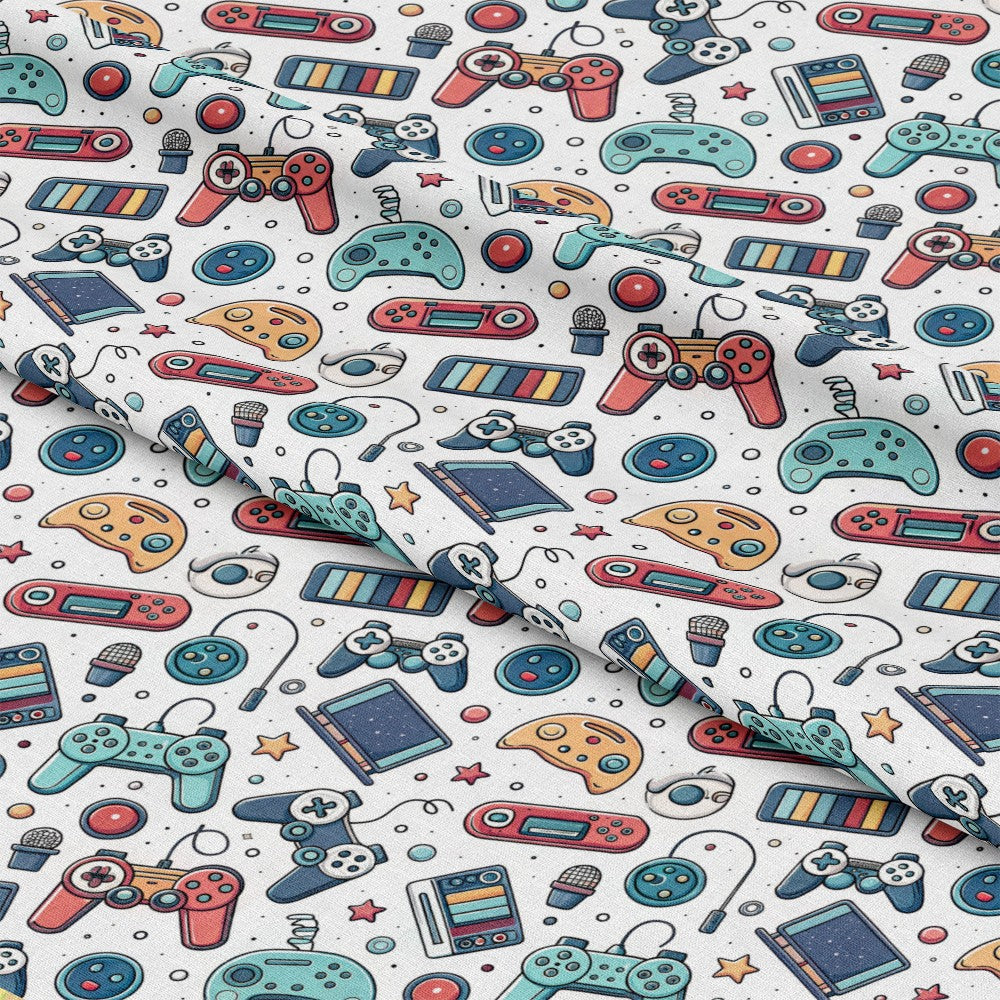 Modern Gamer Controllers Pattern 7 Quilting Cotton Fabric