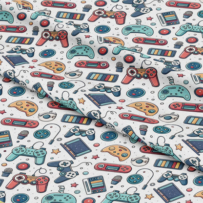 Modern Gamer Controllers Pattern 7 Quilting Cotton Fabric