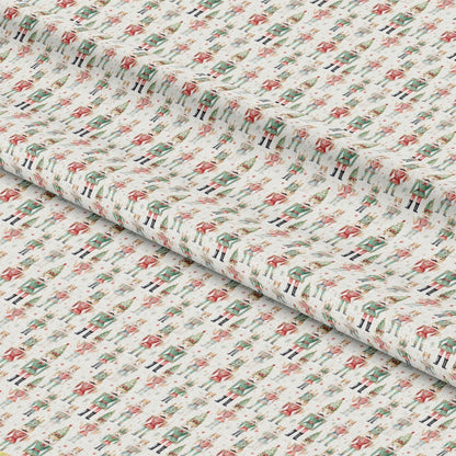 Watercolor Christmas Nutcrackers Allover Pattern 1 Quilting Cotton Fabric