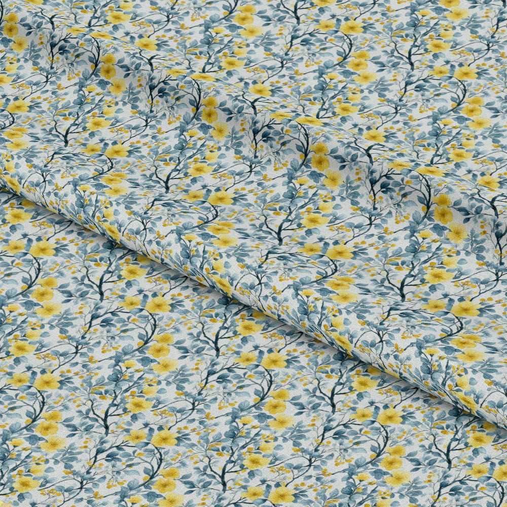 Blue Jay Florals Pattern 2 Quilting Cotton Fabric