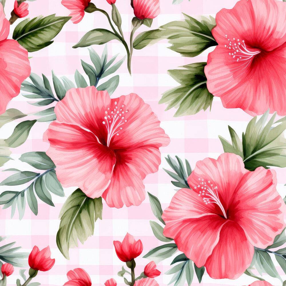 Watermelon Hibiscus Floral Gingham Fat Quarter Bundle