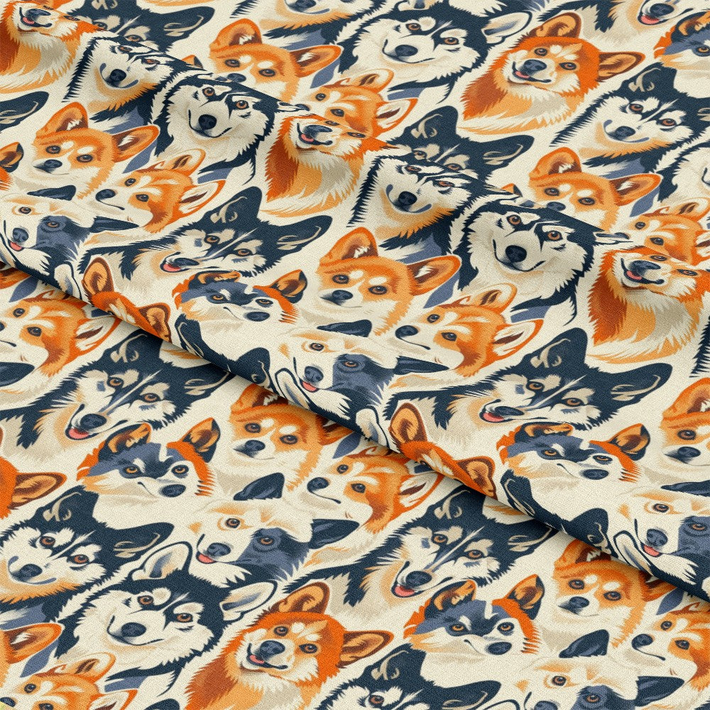 Dog Heads Pattern 11 Quilting Cotton Fabric
