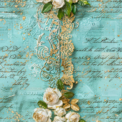 Romantic Rococo Turquoise Gold Fat Quarter Bundle