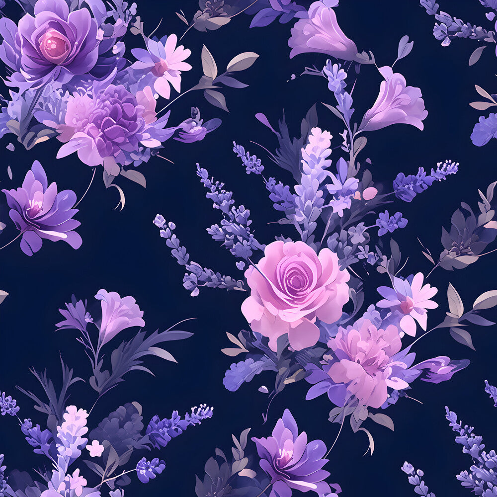 Purple Night Flowers Fat Quarter Bundle