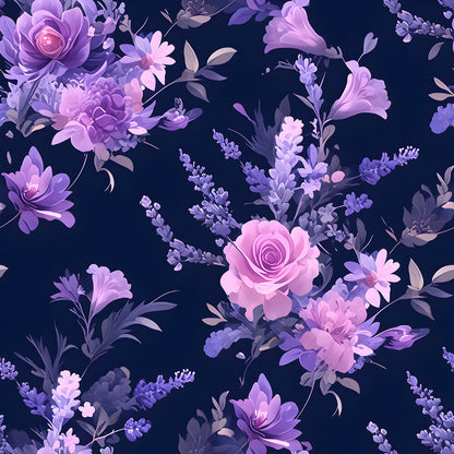 Purple Night Flowers Fat Quarter Bundle