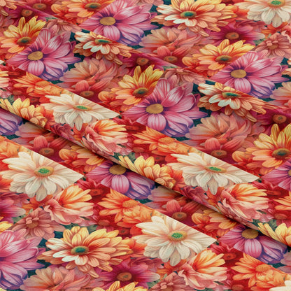 Realistic Flower Patch Pattern 11 Quilting Cotton Fabric