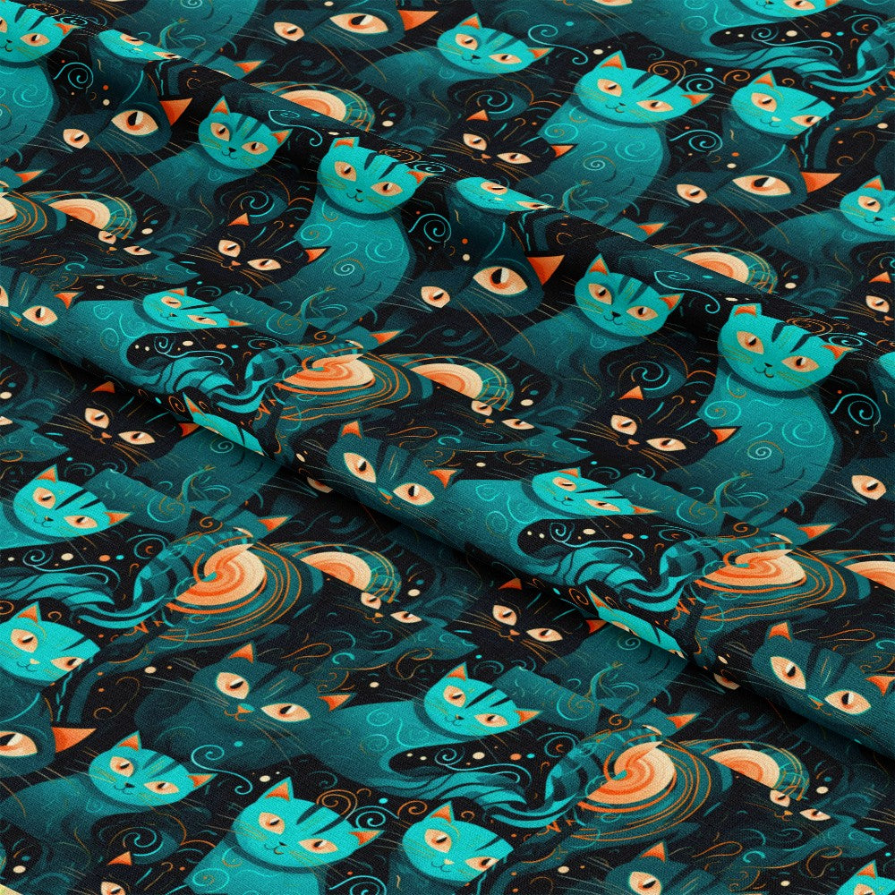 Suspicious Cats Pattern 7 Quilting Cotton Fabric