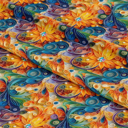Abstract Paper Quilling Pattern 9 Quilting Cotton Fabric
