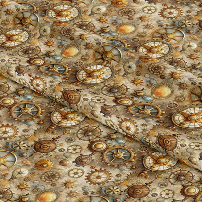 Steampunk Old Maps Pattern 4 Quilting Cotton Fabric