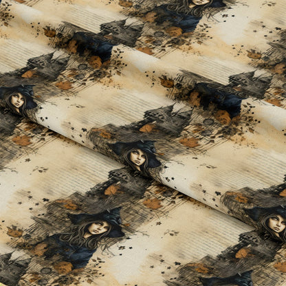 Witchy Halloween Pattern 2 Quilting Cotton Fabric