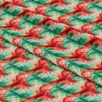Watercolor Christmas Swirls Pattern 4 Quilting Cotton Fabric
