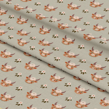 Cute Baby Highland Cows Pattern 9 Quilting Cotton Fabric
