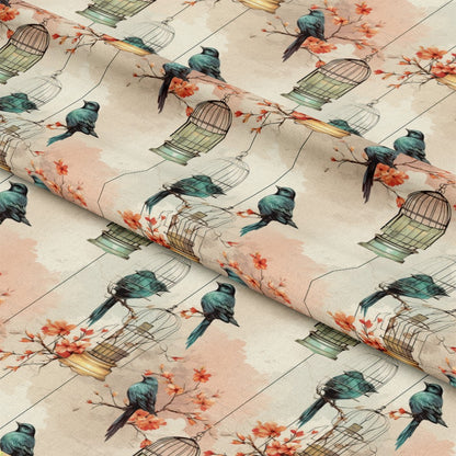 Vintage Birdcages Pattern 1 Quilting Cotton Fabric