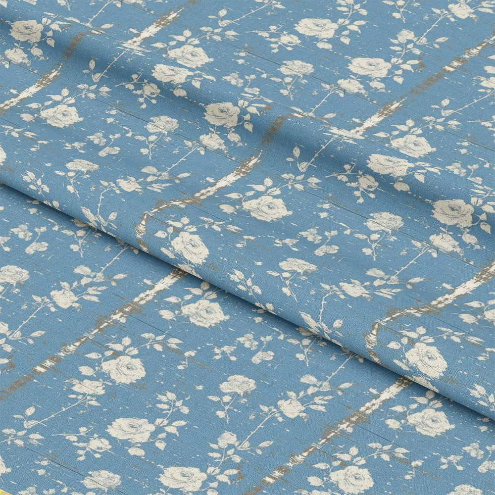 Vintage Farmhouse Blue Pattern 18 Quilting Cotton Fabric