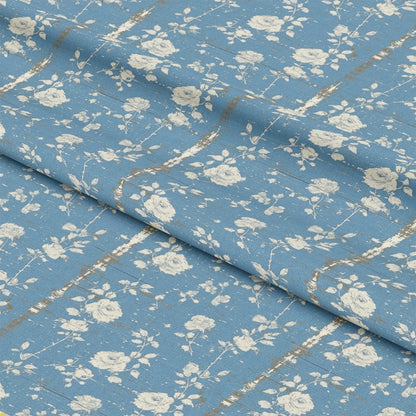 Vintage Farmhouse Blue Pattern 18 Quilting Cotton Fabric
