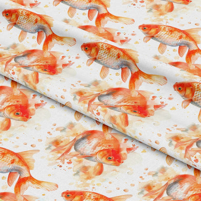 Watercolor Fish Pattern 15 Quilting Cotton Fabric