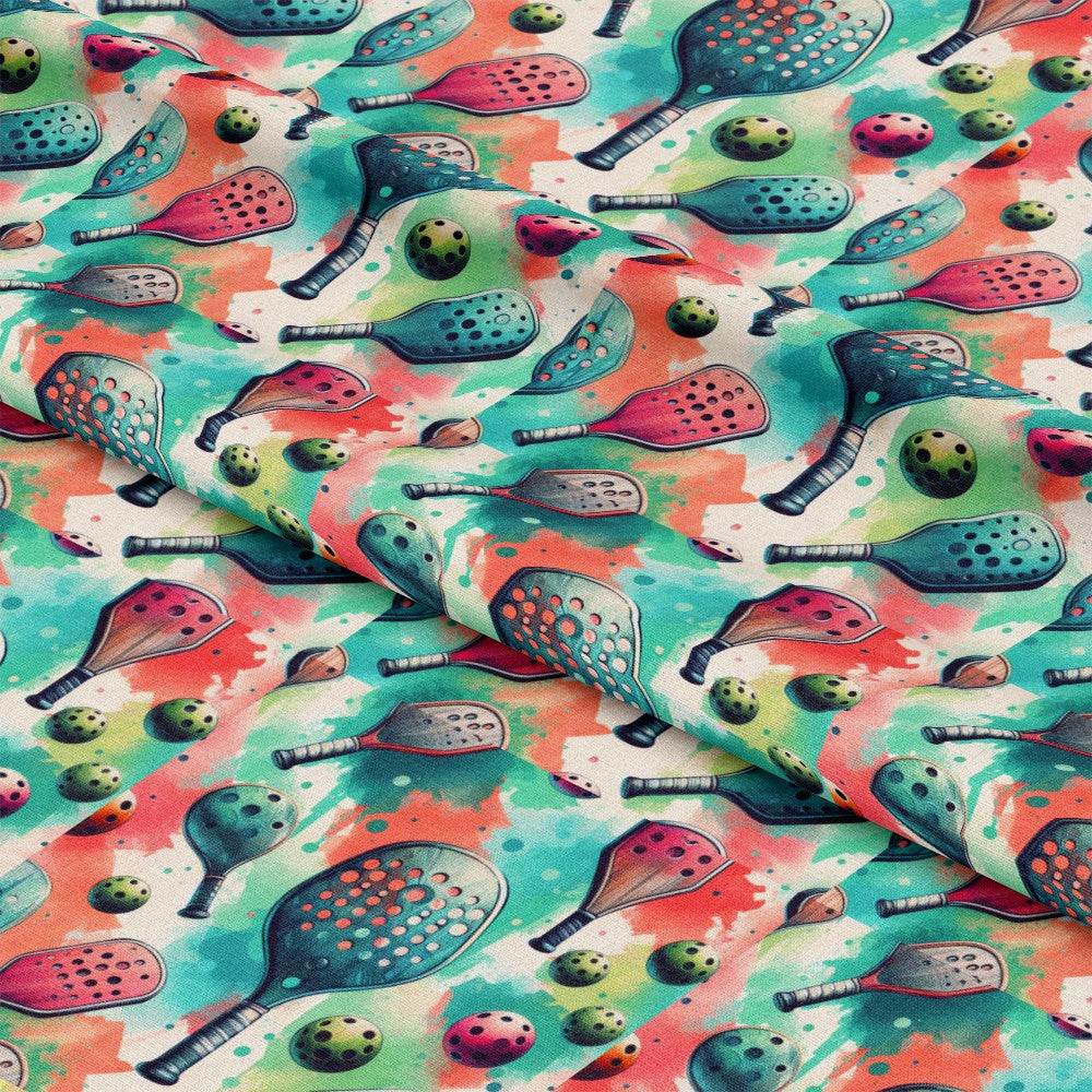 Watercolor Pickleball Pattern 5 Quilting Cotton Fabric