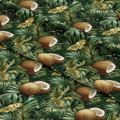 Coconut Jungle Leaves Pattern 4 Quilting Cotton Fabric