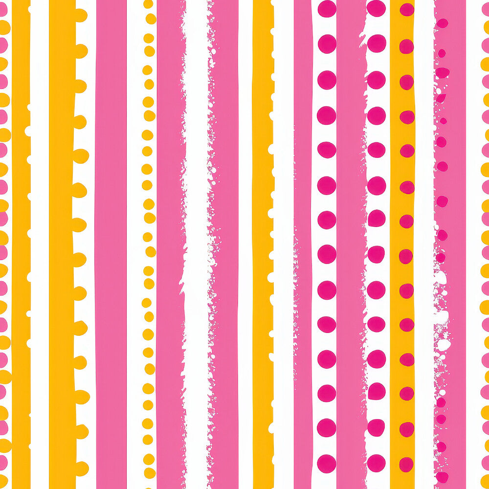 Pink and Yellow Dotted Stripes Fat Quarter Bundle