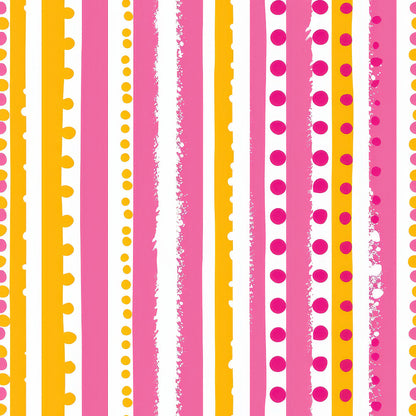 Pink and Yellow Dotted Stripes Fat Quarter Bundle