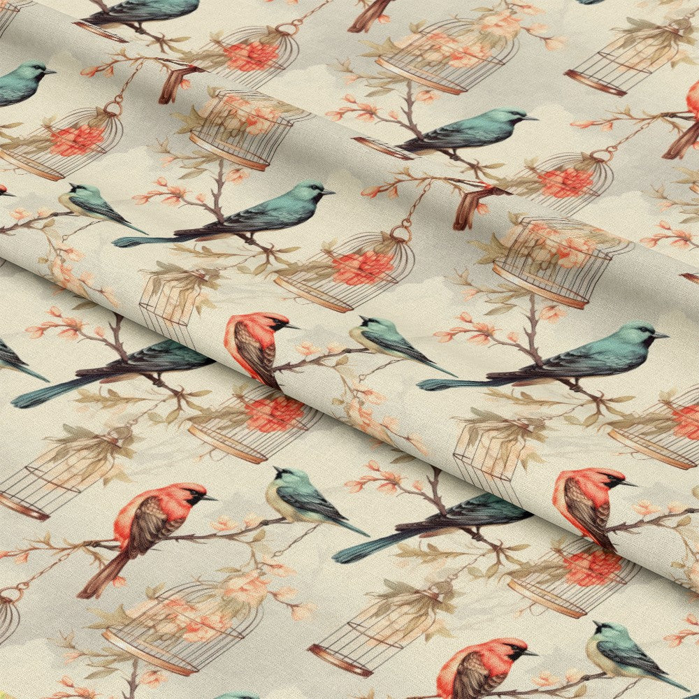 Vintage Birdcages Pattern 5 Quilting Cotton Fabric