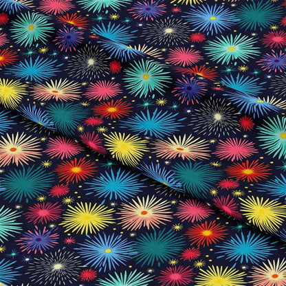 Colorful Fireworks Pattern 1 Quilting Cotton Fabric