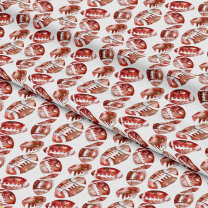 Watercolor Football Pattern 4 Quilting Cotton Fabric