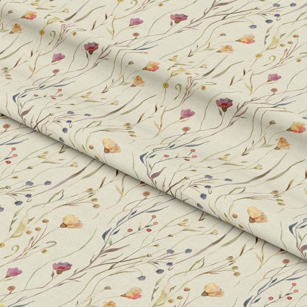 Handdrawn Meadow Wildflowers Pattern 6 Quilting Cotton Fabric