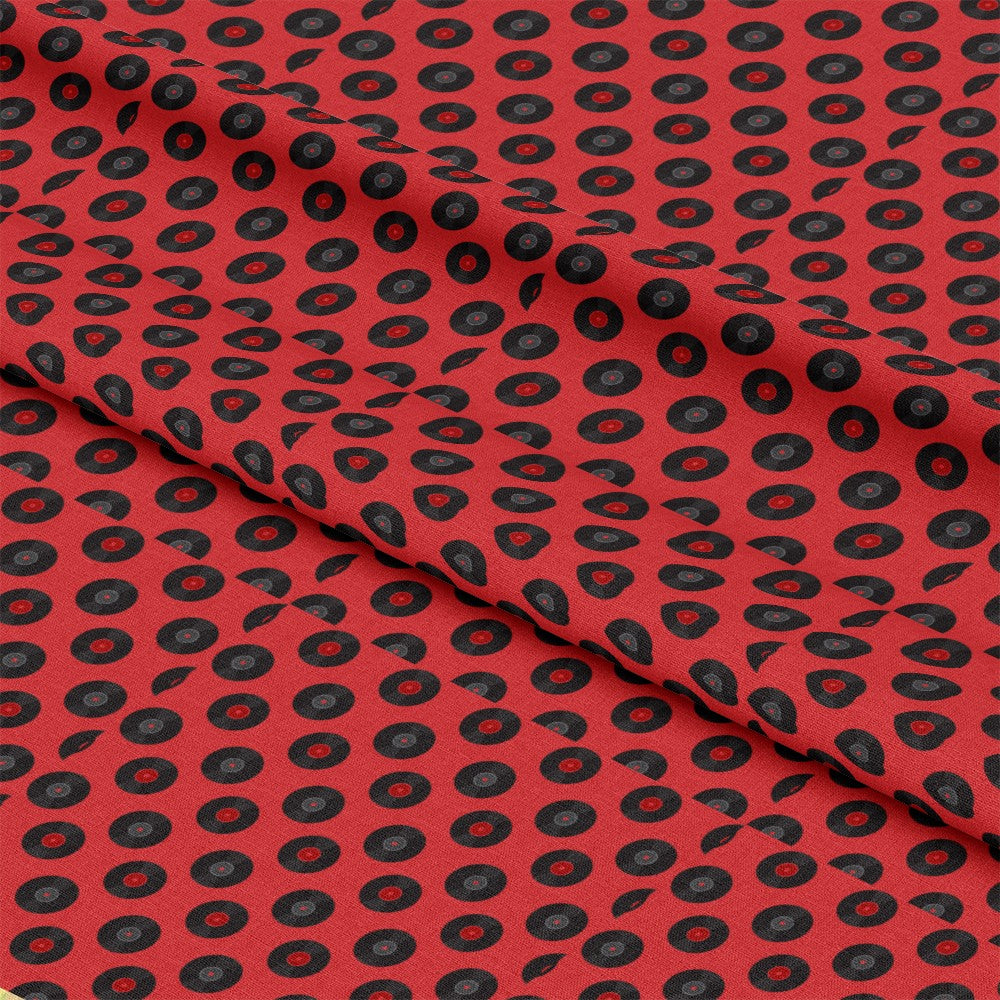 50s Black and Red Diner Pattern 8 Quilting Cotton Fabric