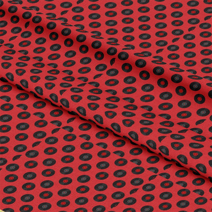50s Black and Red Diner Pattern 8 Quilting Cotton Fabric