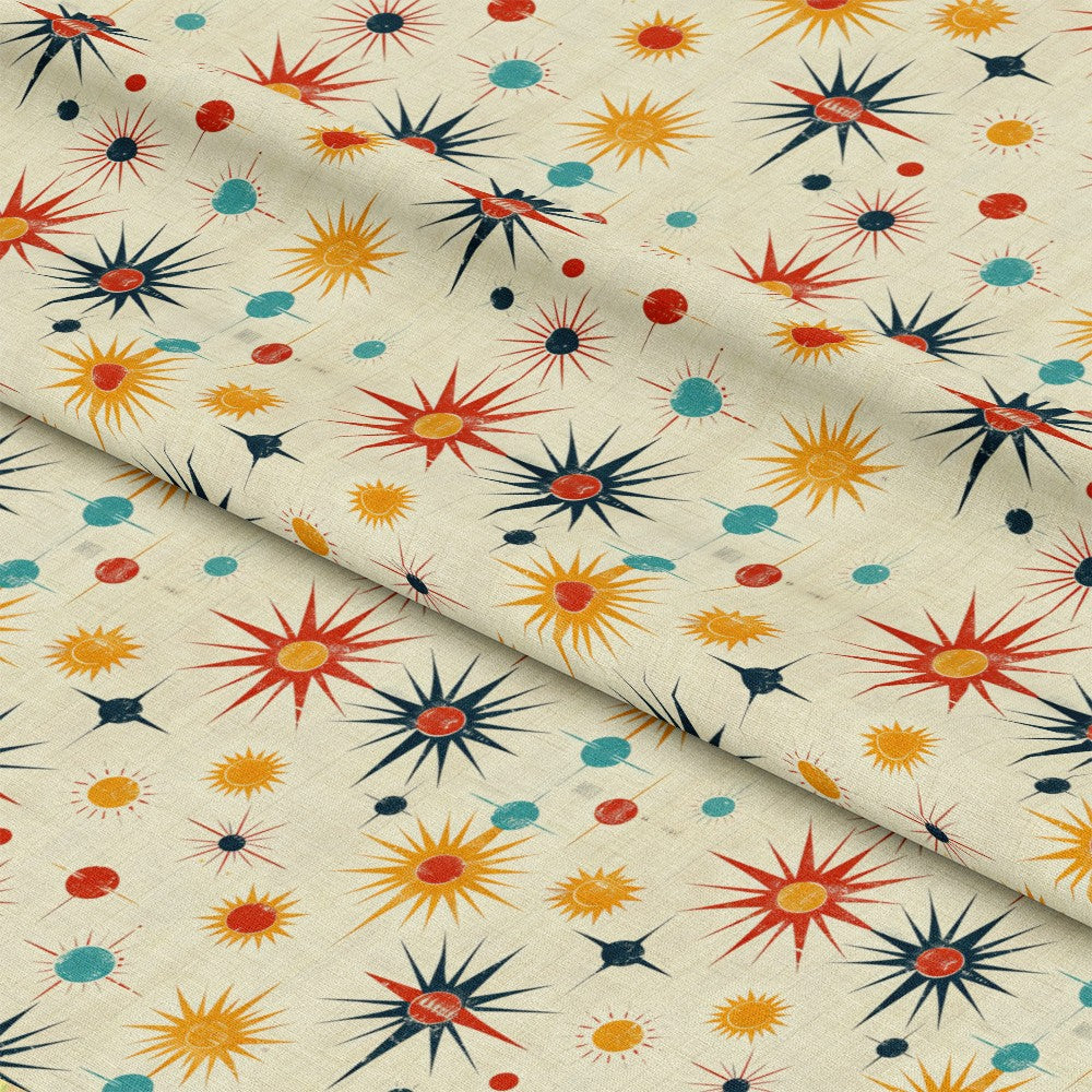 Retro Starburst Pattern 12 Quilting Cotton Fabric