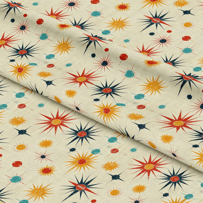 Retro Starburst Pattern 12 Quilting Cotton Fabric