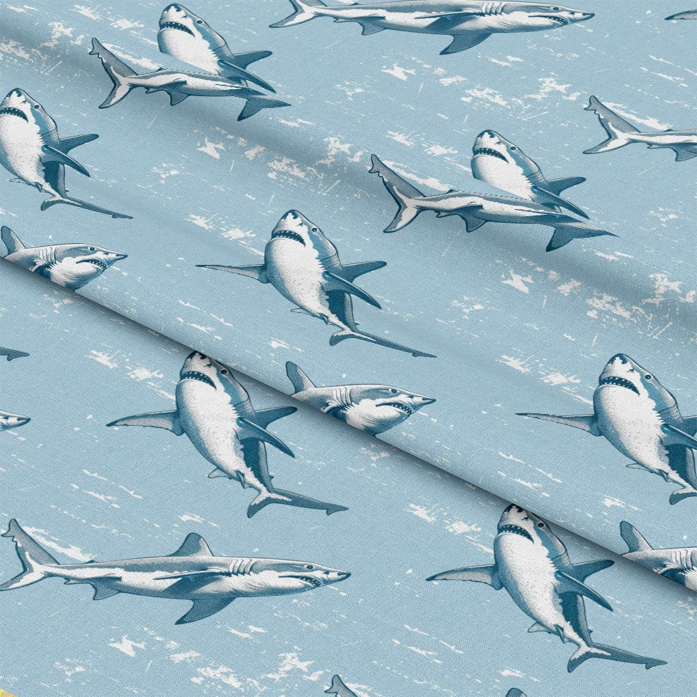 Sharks Circling Pattern 1 Quilting Cotton Fabric