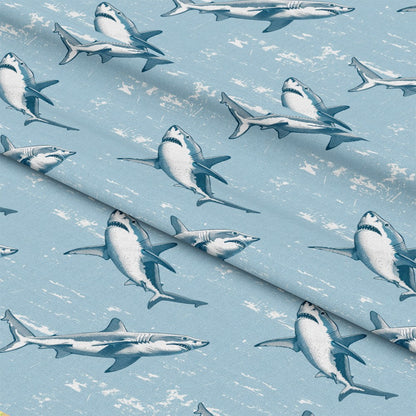 Sharks Circling Pattern 1 Quilting Cotton Fabric